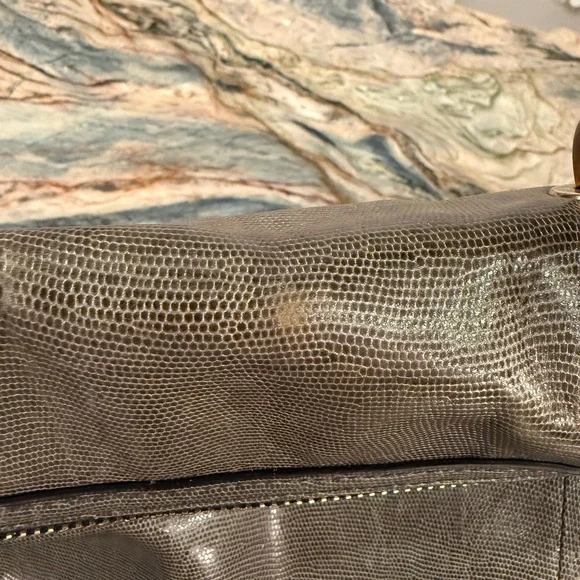 Coach Sydney Special Edition Turnlock Satchel Shoulder Bag Embossed Lizard